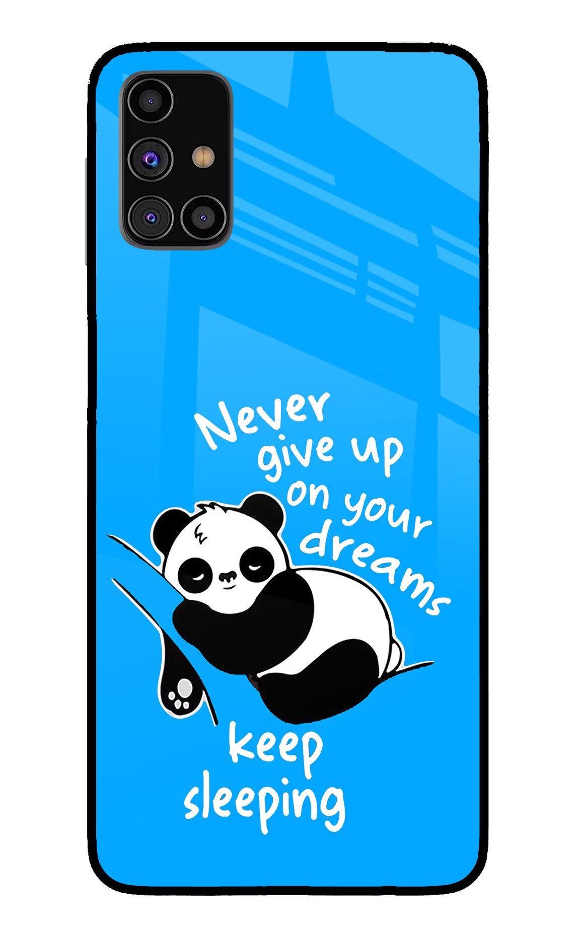 Keep Sleeping Samsung M31s Glass Case Back Cover by Casekaro