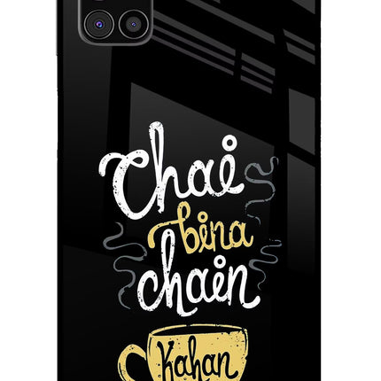 Chai Bina Chain Kaha Re Samsung M31s Glass Case Back Cover by Casekaro