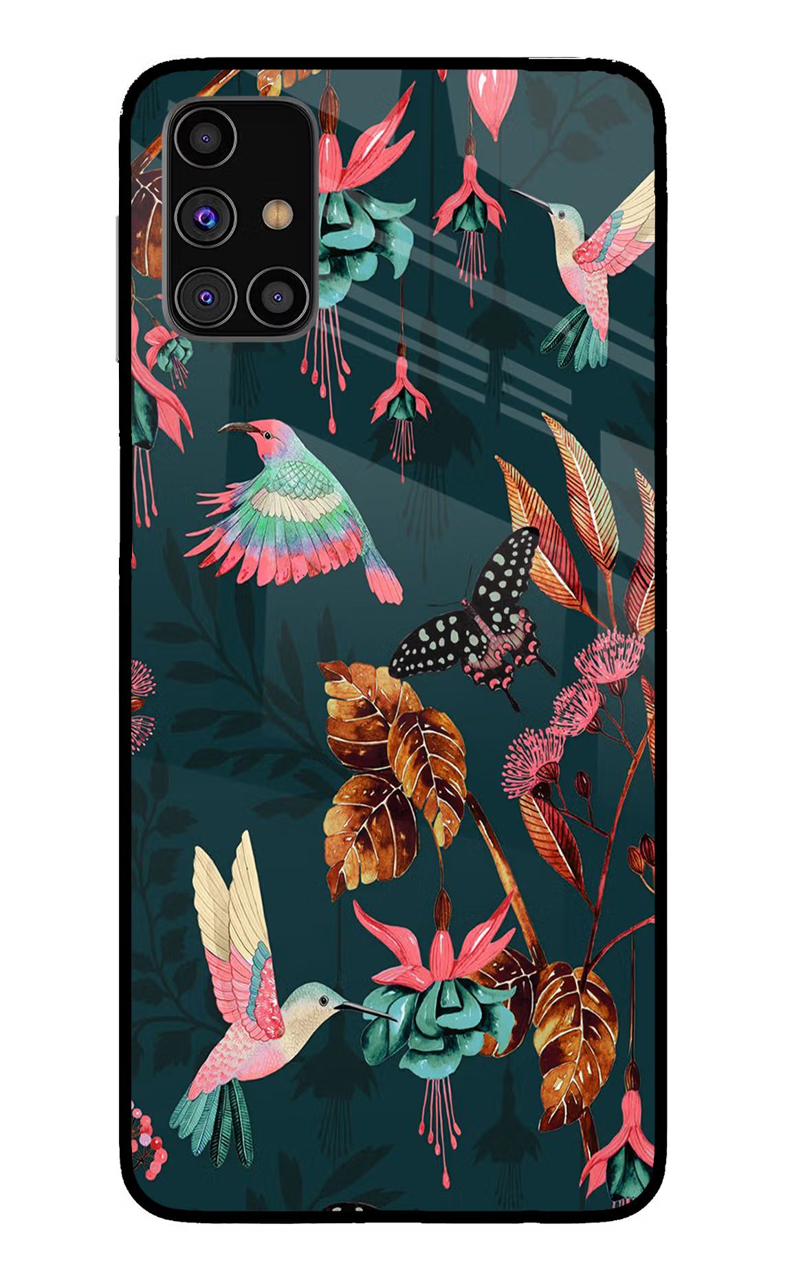 Birds Samsung M31s Glass Case Back Cover by Casekaro