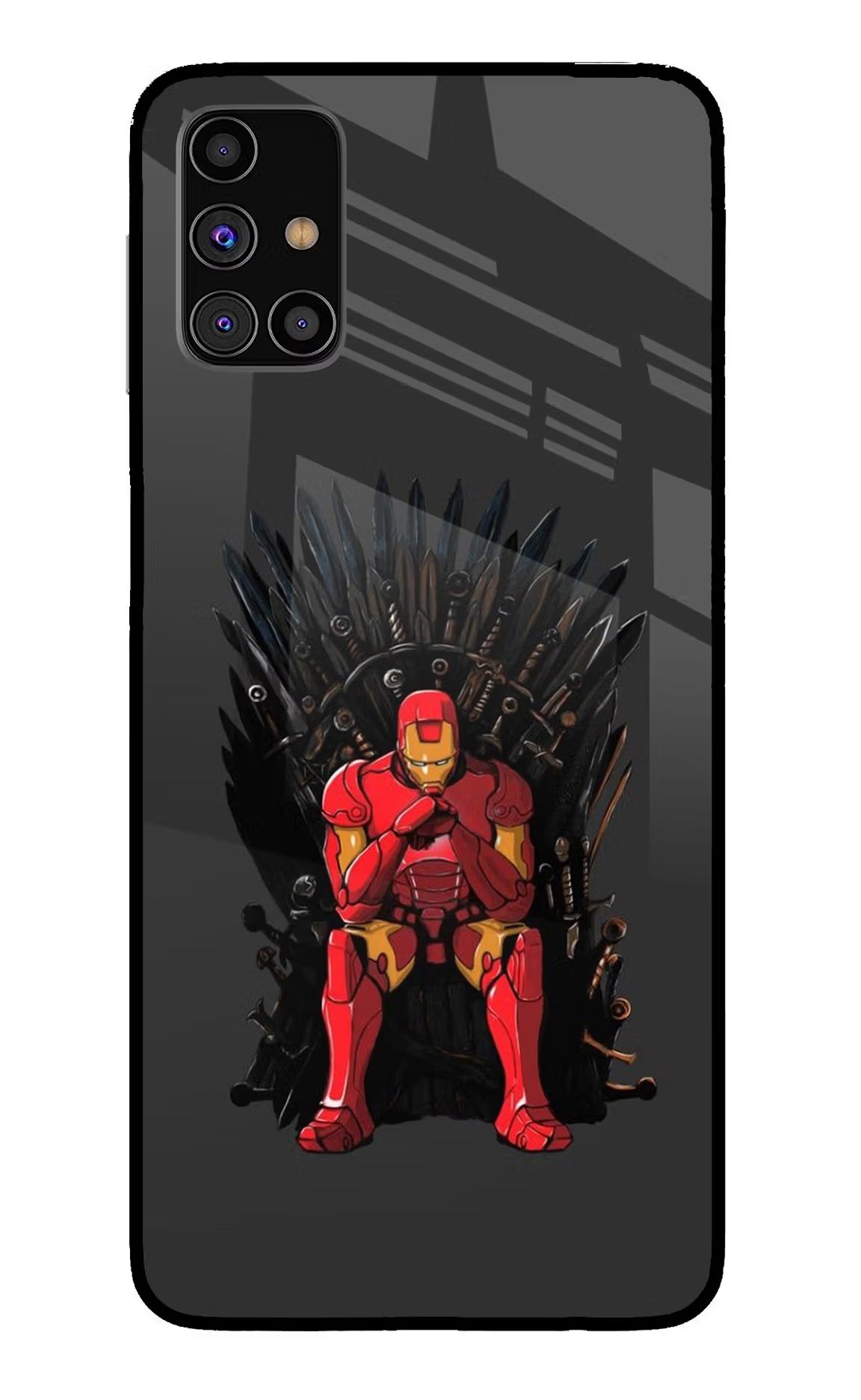 Ironman Throne Samsung M31s Glass Case Back Cover by Casekaro