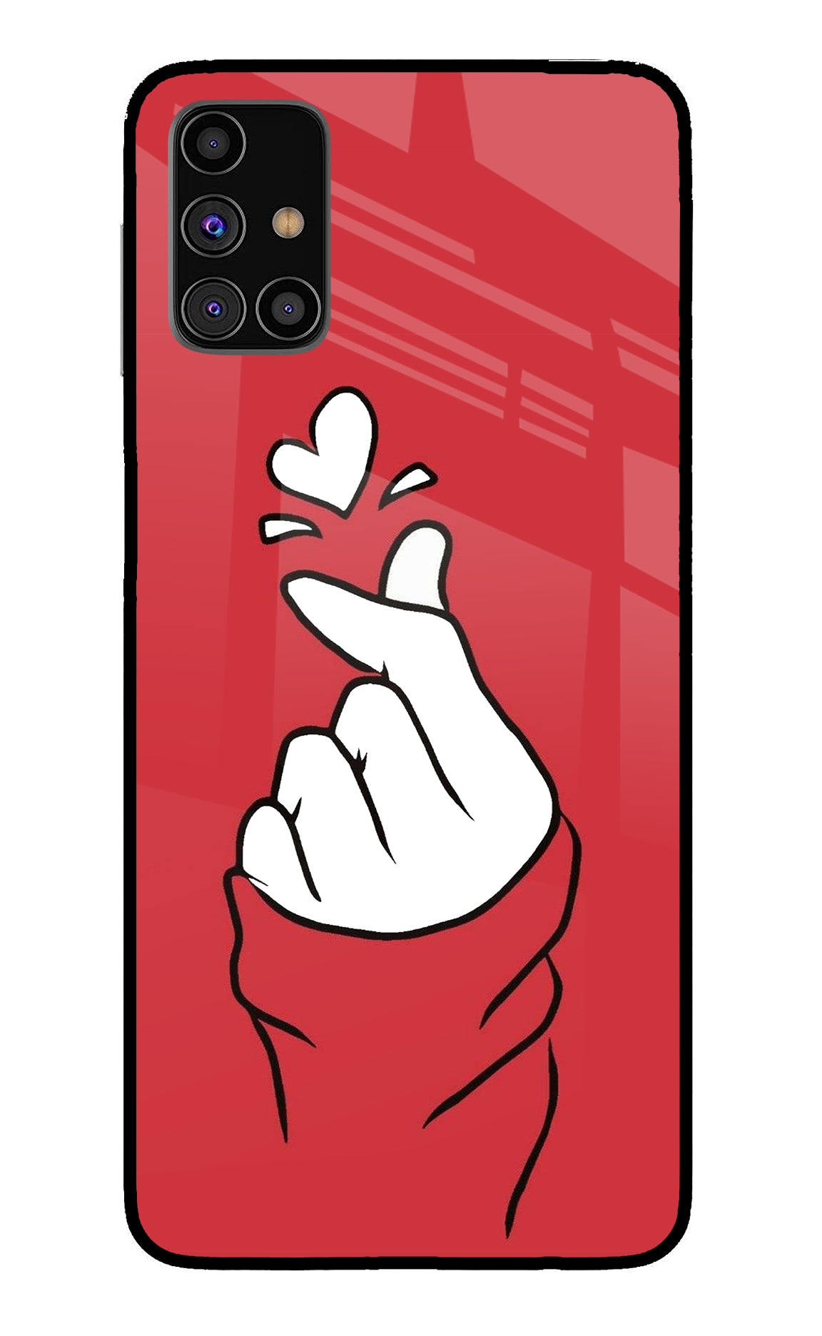 Korean Love Sign Samsung M31s Glass Case