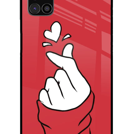 Korean Love Sign Samsung M31s Glass Case Back Cover by Casekaro