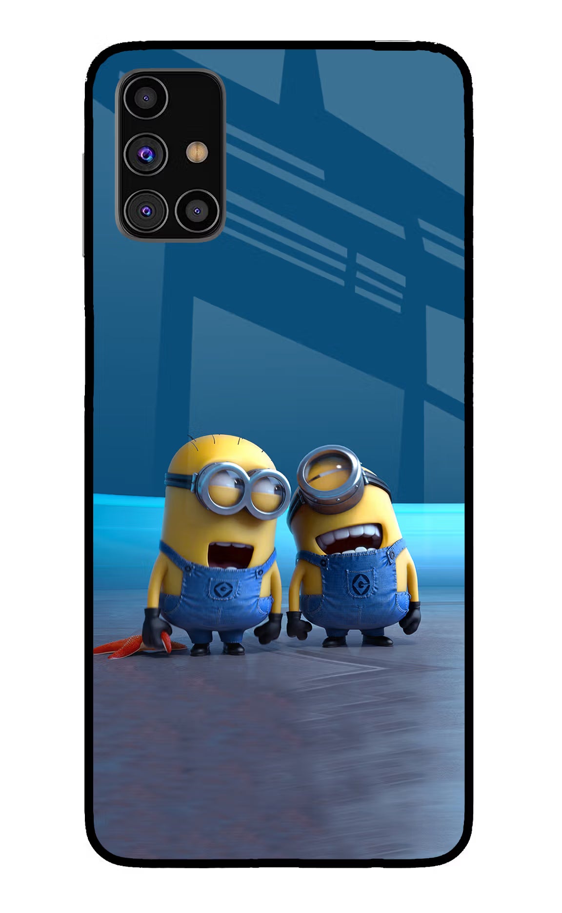 Minion Laughing Samsung M31s Glass Case Back Cover by Casekaro