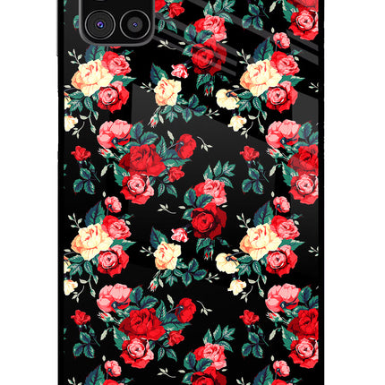 Rose Pattern Samsung M31s Glass Case Back Cover by Casekaro