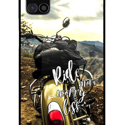 Ride More Worry Less Samsung M31s Glass Case Back Cover by Casekaro