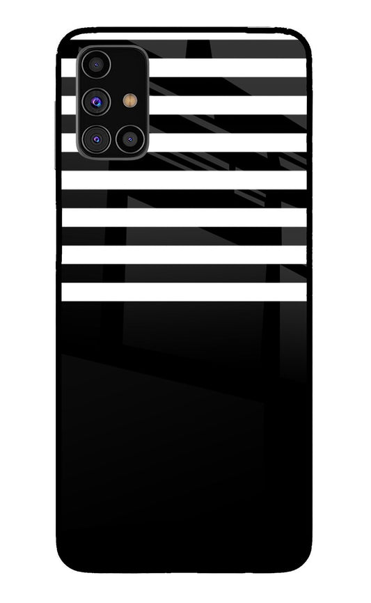 Black and White Print Samsung M31s Glass Case