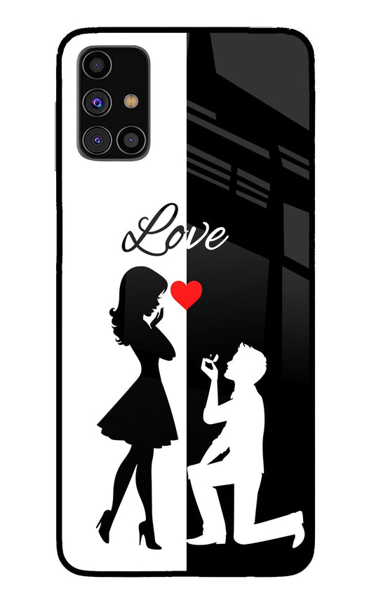 Love Propose Black And White Samsung M31s Glass Case