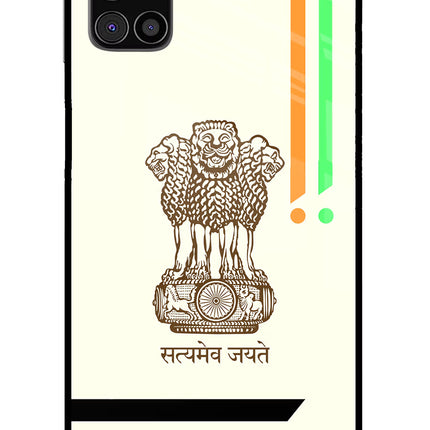 Satyamev Jayate Brown Logo Samsung M31s Glass Case Back Cover by Casekaro