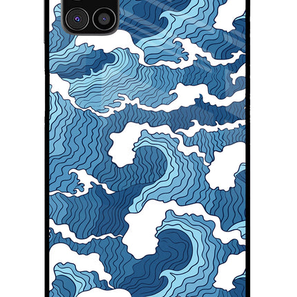Blue Waves Samsung M31s Glass Case Back Cover by Casekaro