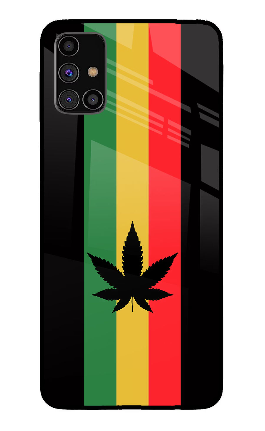 Weed Flag Samsung M31s Back Cover, Glass case