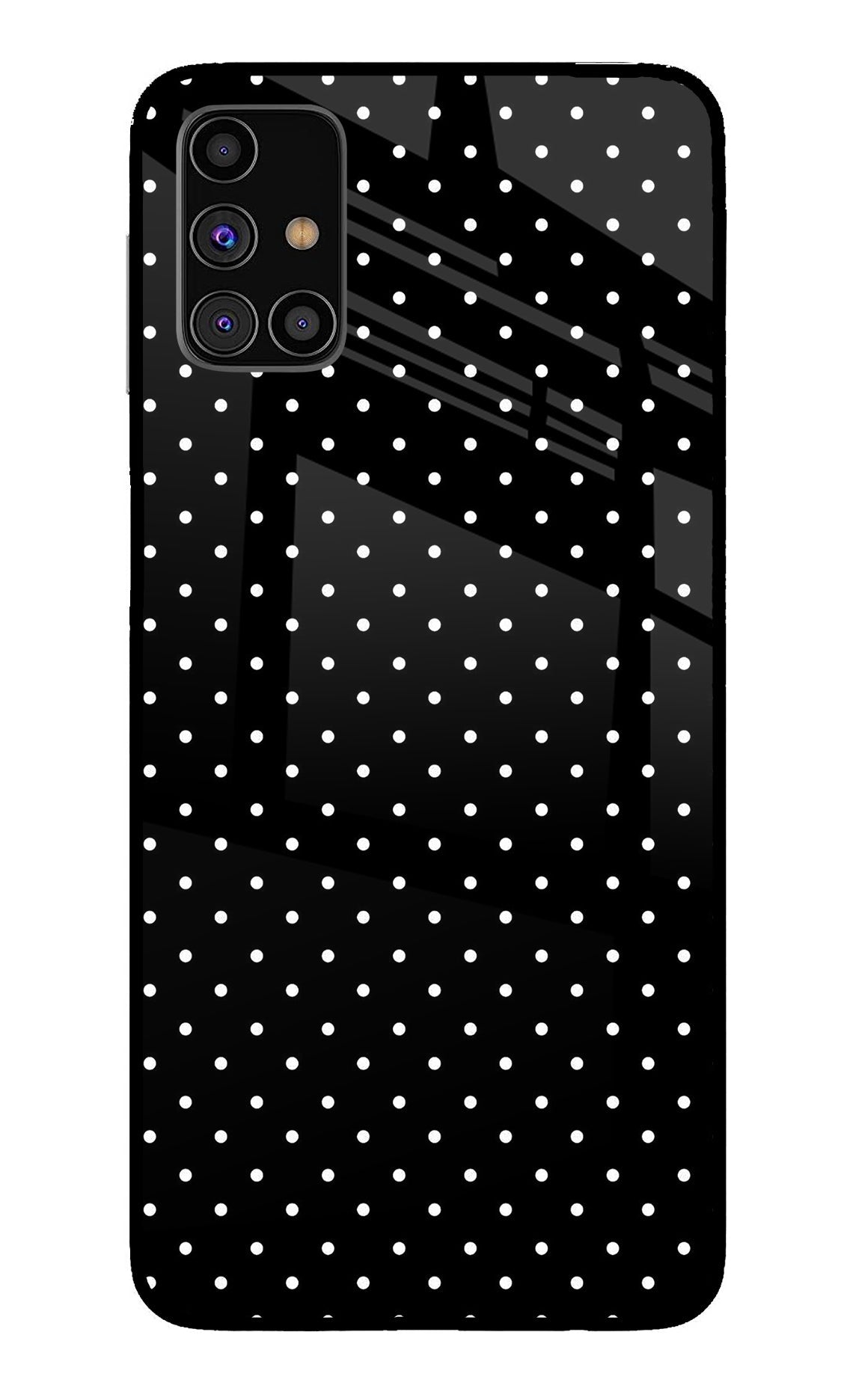 White Dots Samsung M31s Back Cover