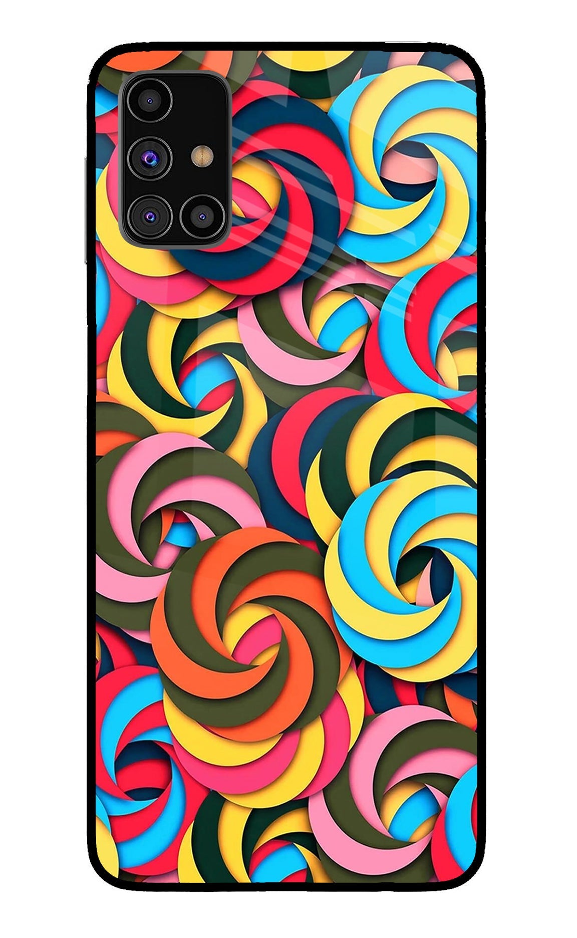 Spiral Pattern Samsung M31s Glass Case