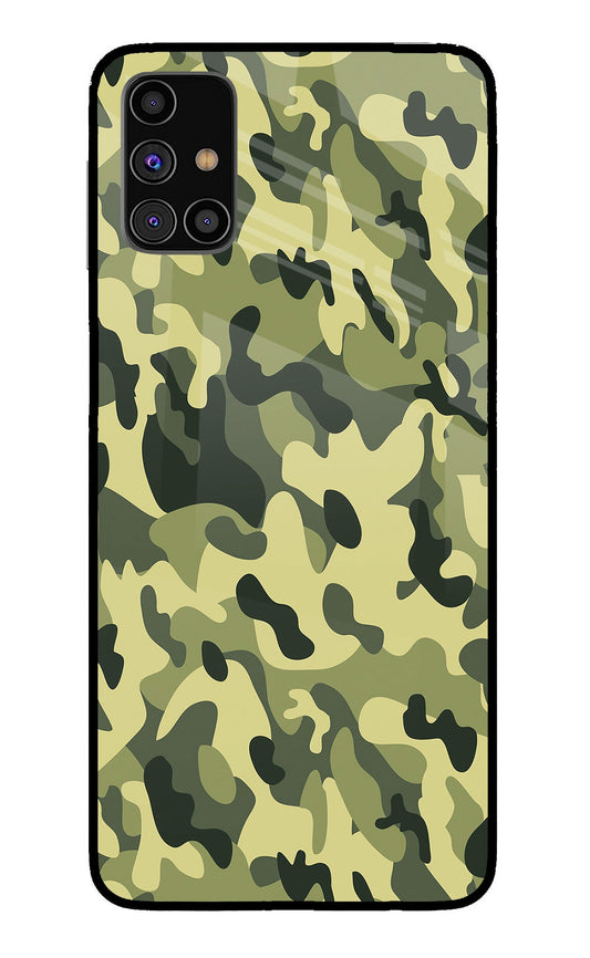 Camouflage Samsung M31s Glass Case