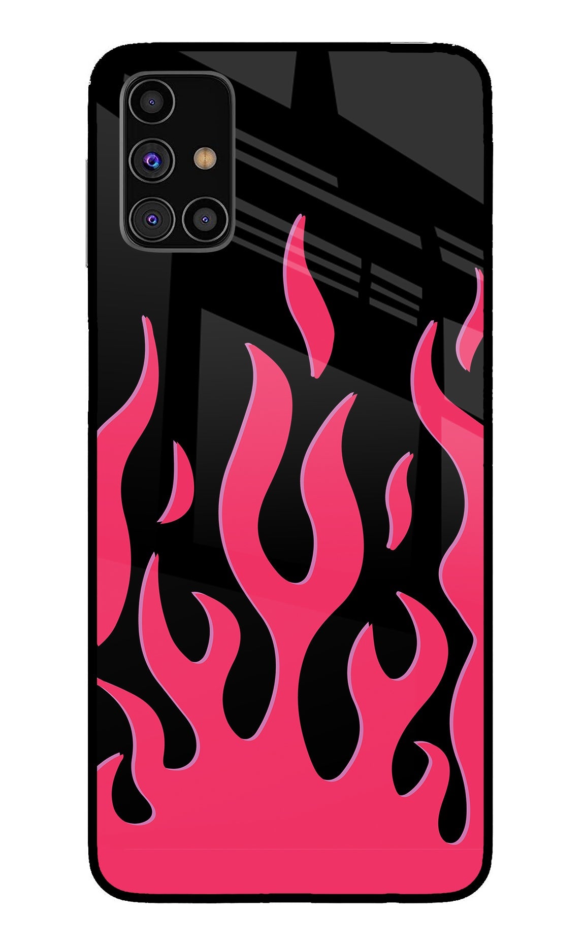 Fire Flames Samsung M31s Glass Case