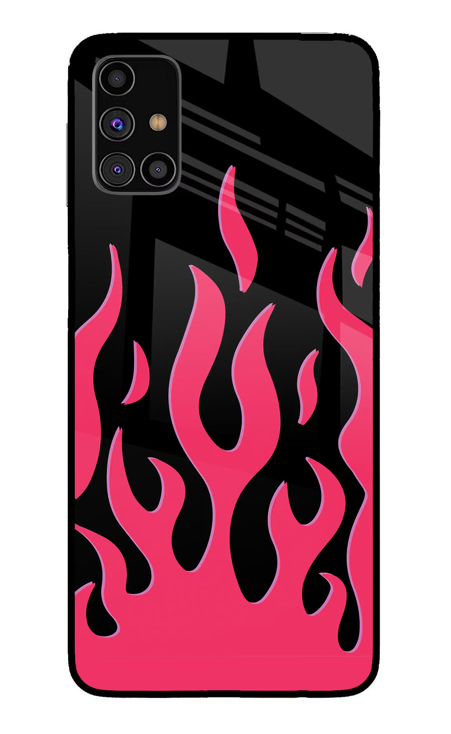 Fire Flames Samsung M31s Back Cover, Glass case