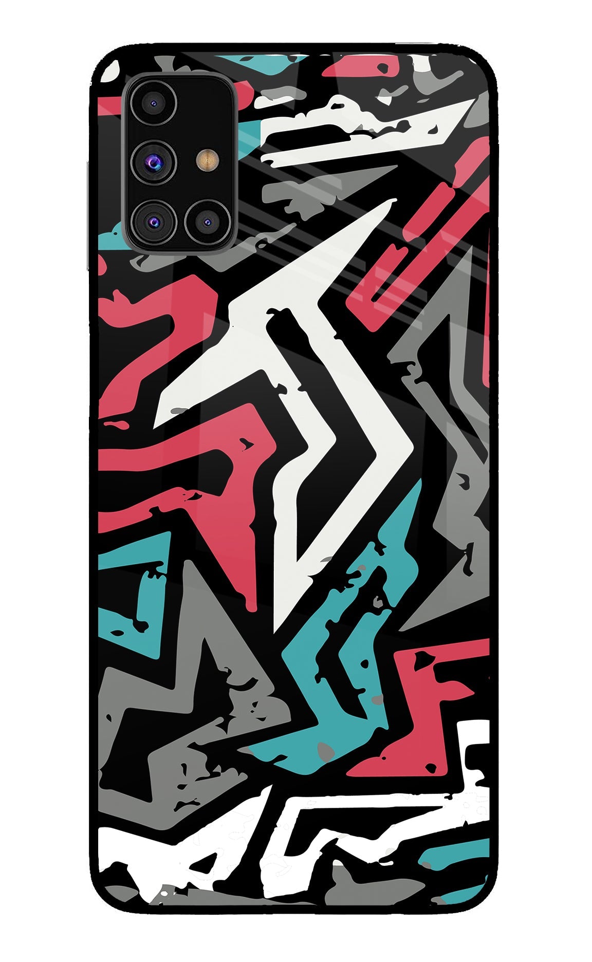 Geometric Graffiti Samsung M31s Glass Case