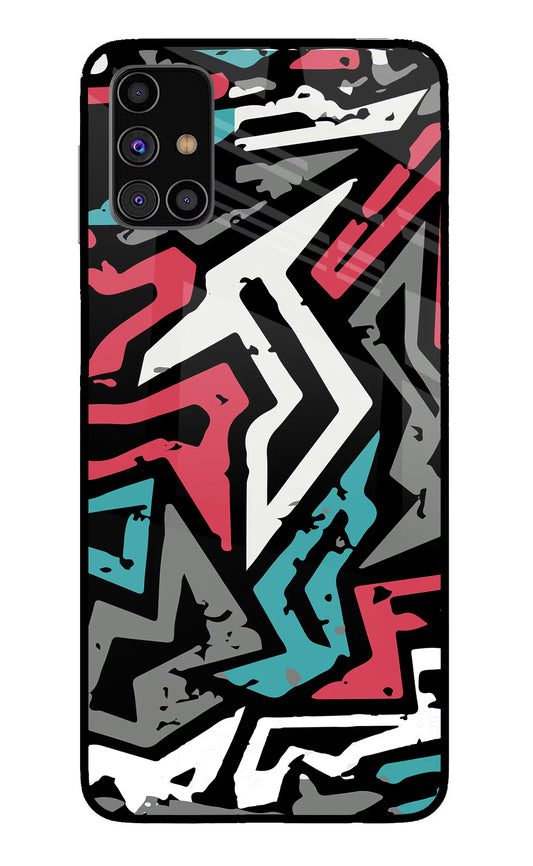 Geometric Graffiti Samsung M31s Glass Case