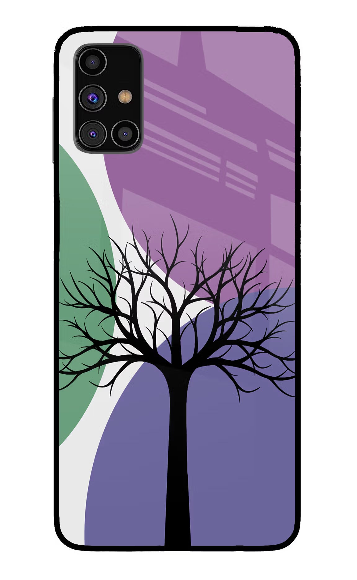 Tree Art Samsung M31s Glass Case Back Cover by Casekaro
