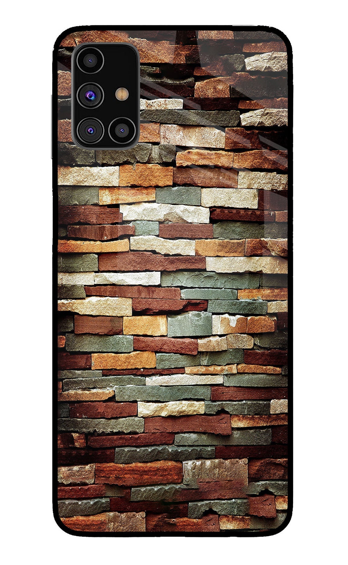 Bricks Pattern Samsung M31s Glass Case