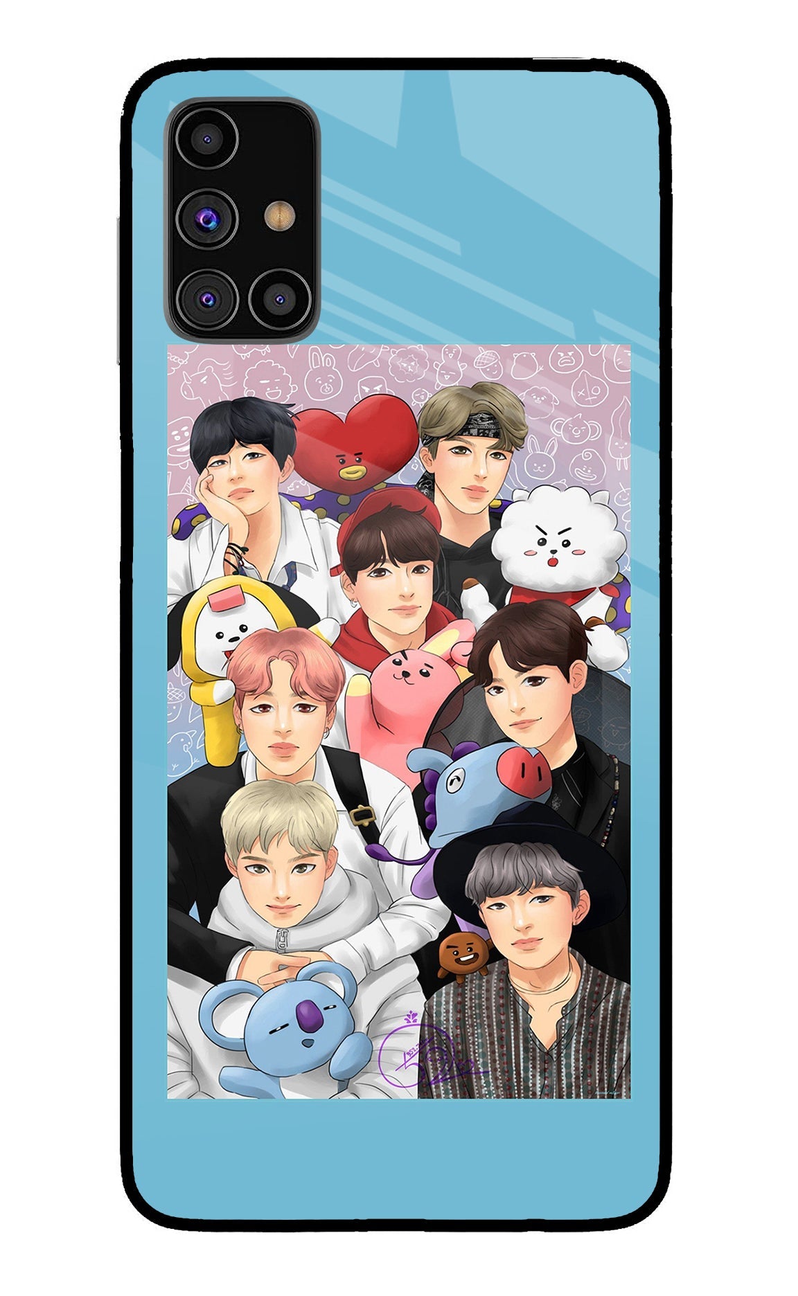 BTS with animals Samsung M31s Back Cover