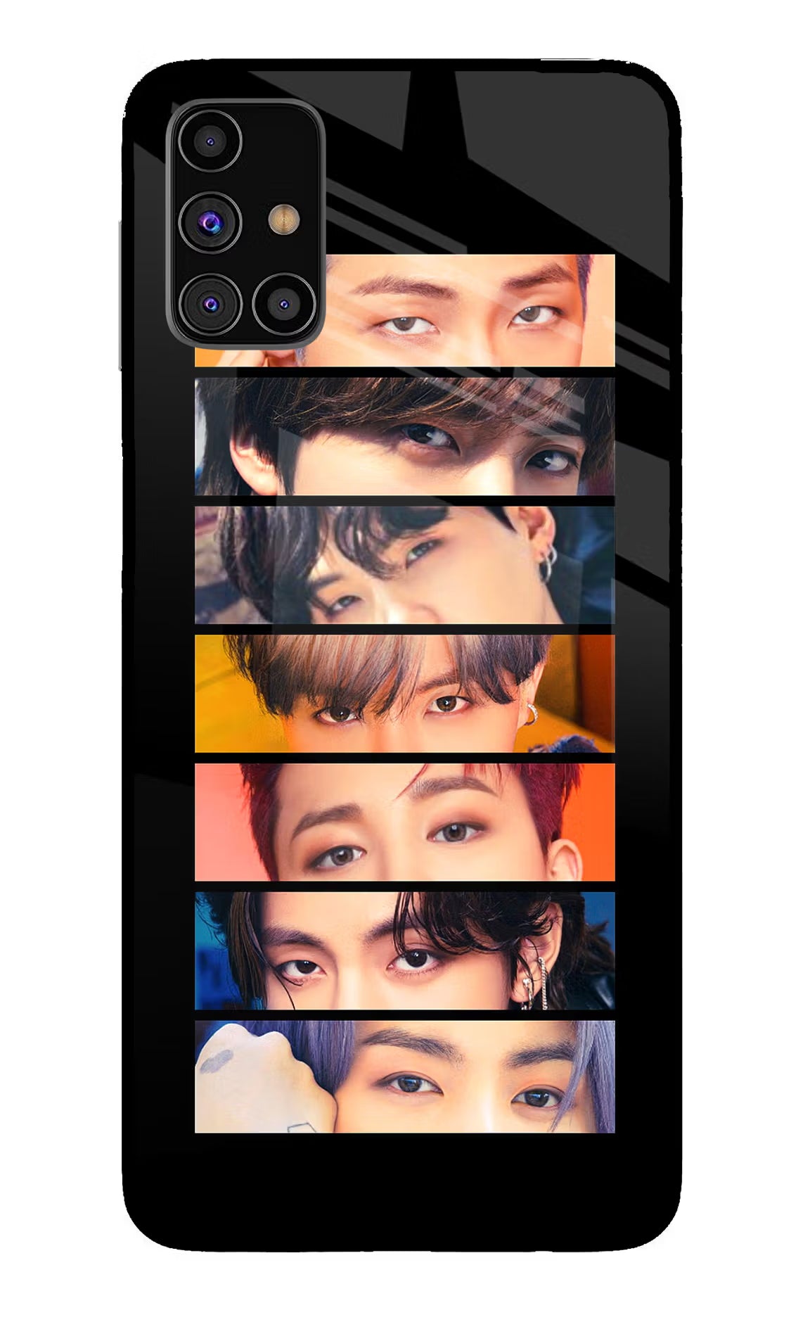 BTS Eyes Samsung M31s Glass Case Back Cover by Casekaro