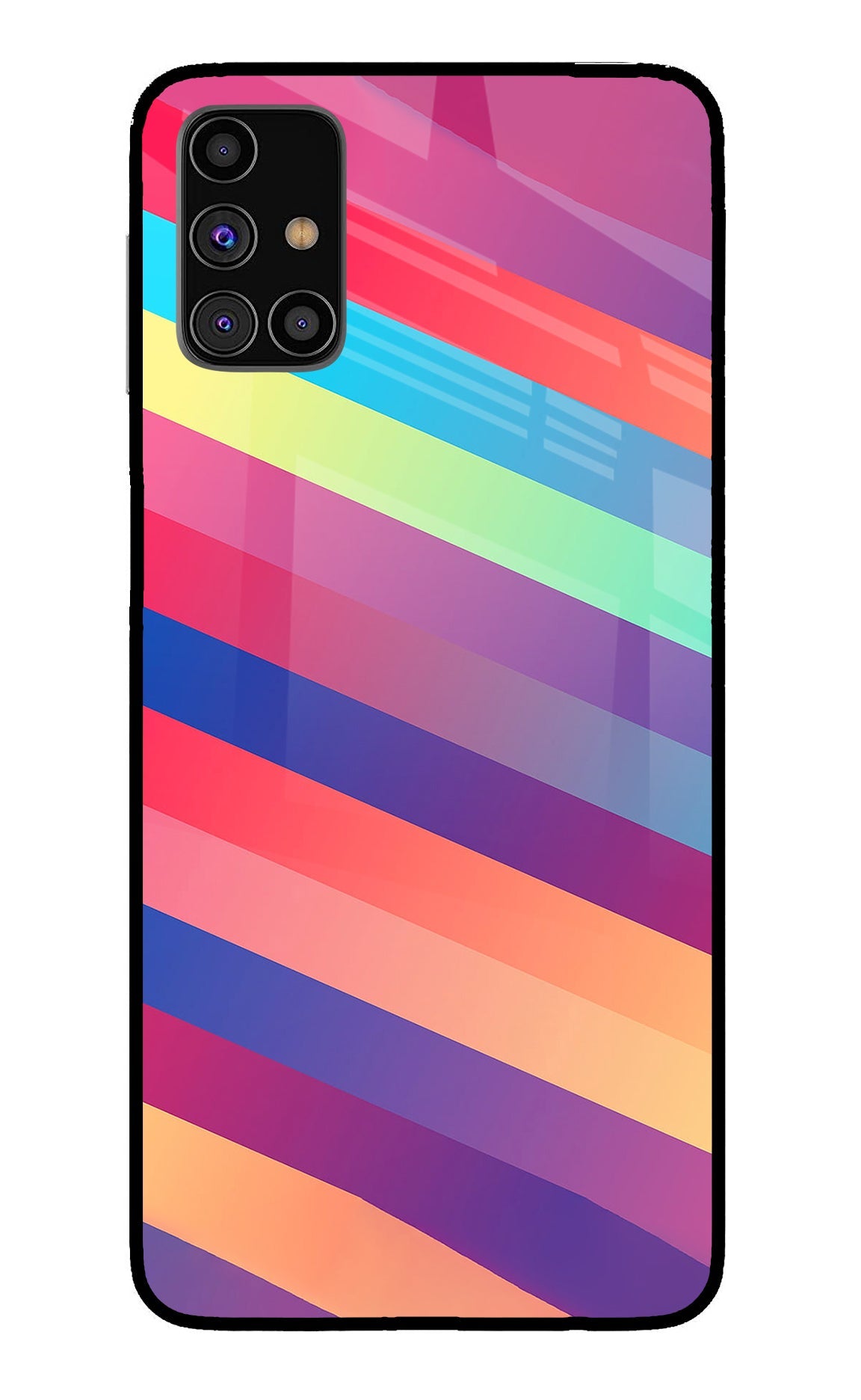 Stripes color Samsung M31s Glass Case