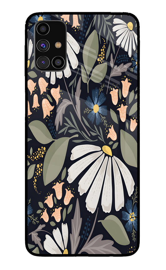 Flowers Art Samsung M31s Glass Case