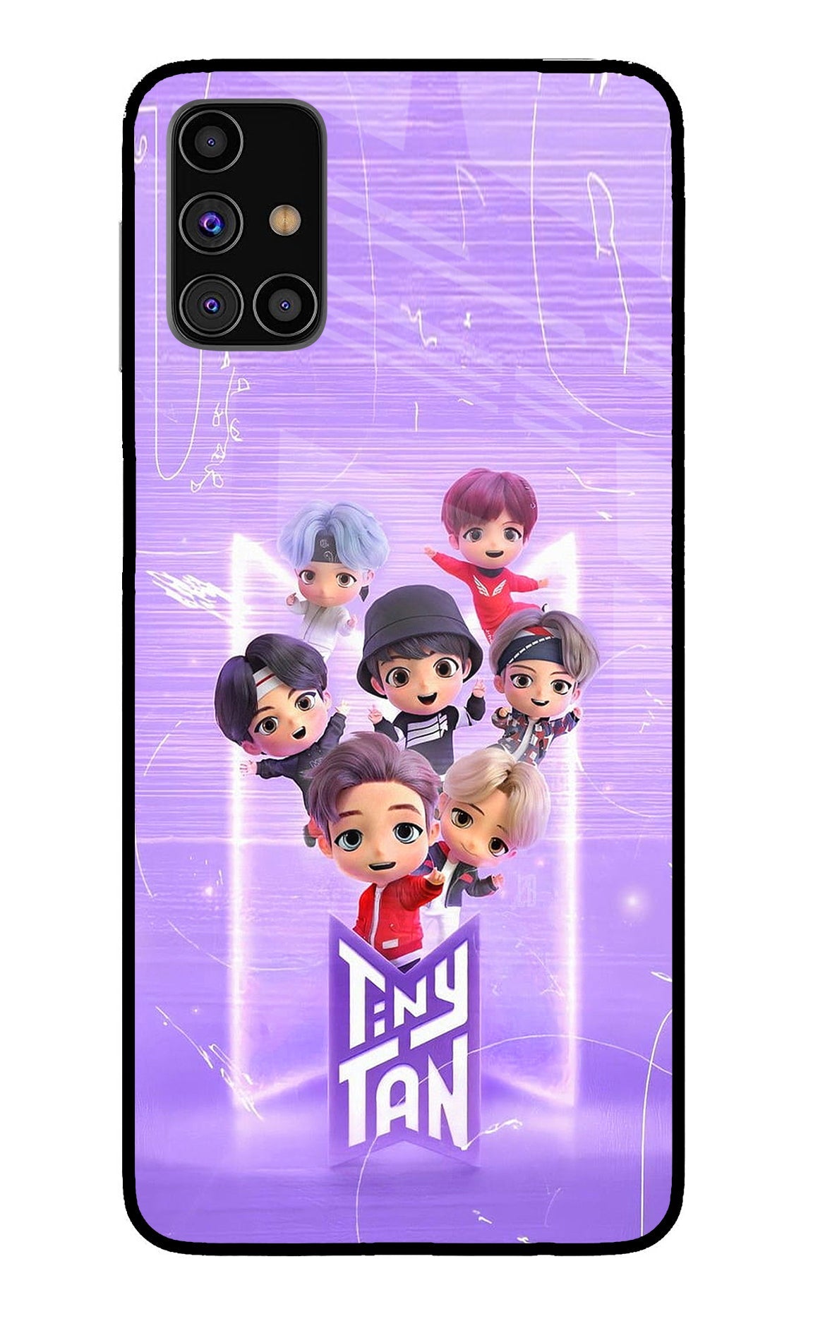 BTS Tiny Tan Samsung M31s Glass Case