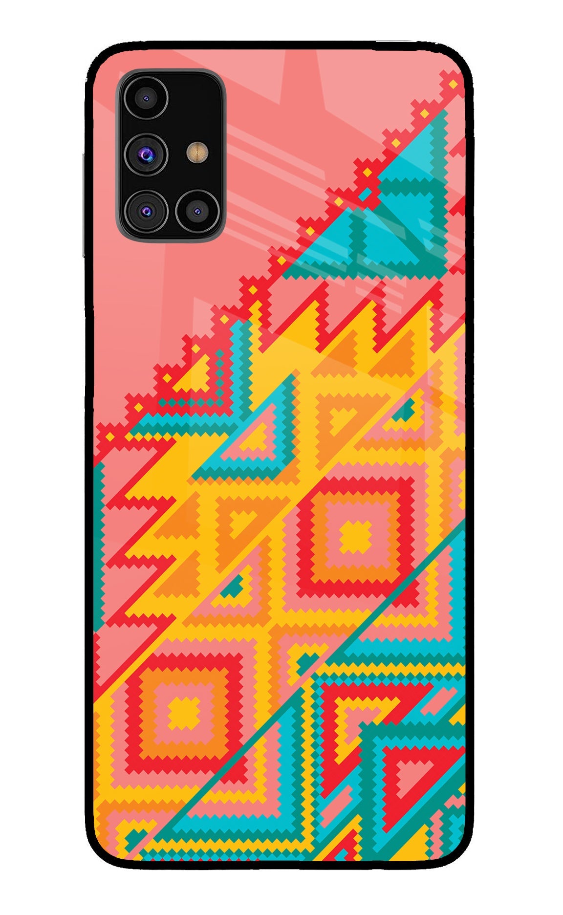 Aztec Tribal Samsung M31s Glass Case