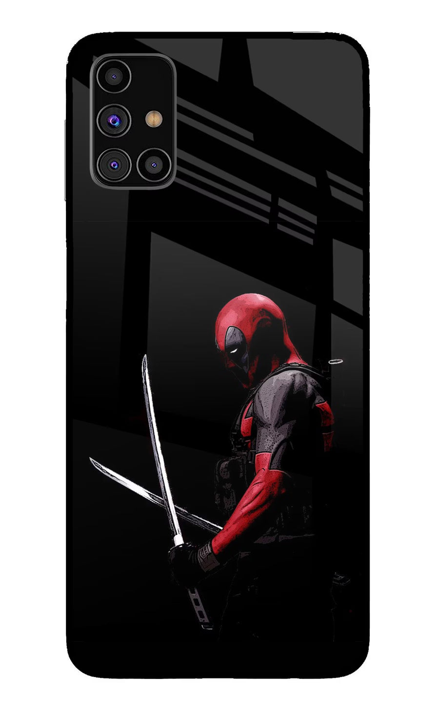 Deadpool Samsung M31s Back Cover, Glass case