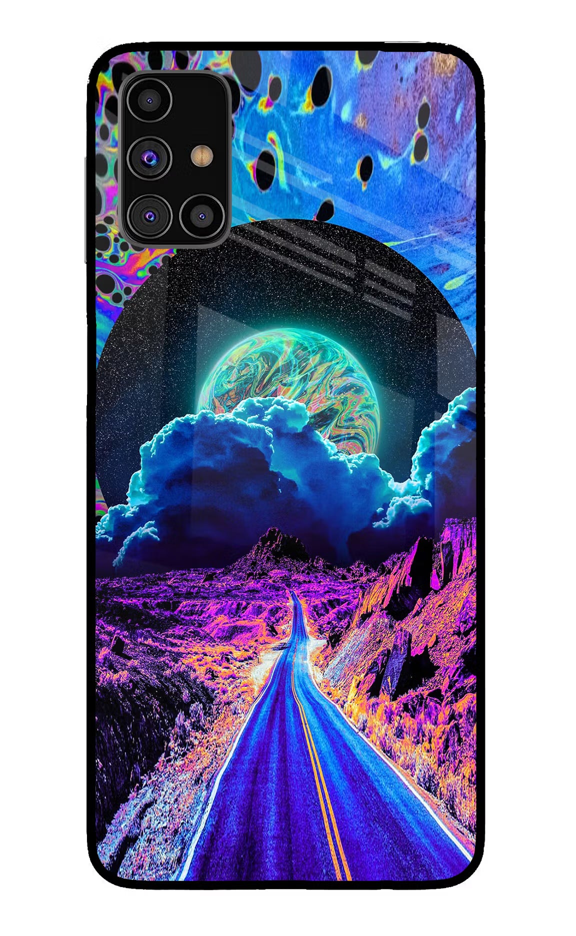 Psychedelic Painting Samsung M31s Glass Case Back Cover by Casekaro