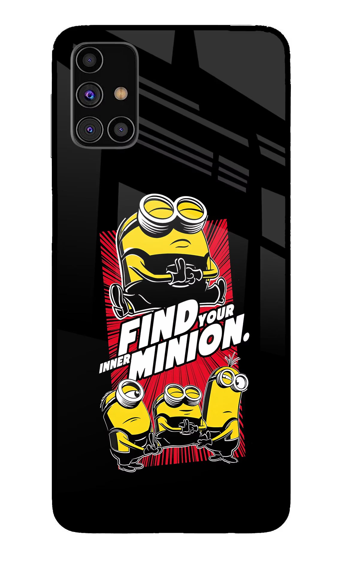 Find your inner Minion Samsung M31s Glass Case Back Cover by Casekaro