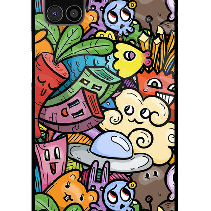 Veggie Doodle Samsung M31s Glass Case Back Cover by Casekaro