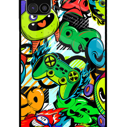 Game Doodle Samsung M31s Glass Case Back Cover by Casekaro