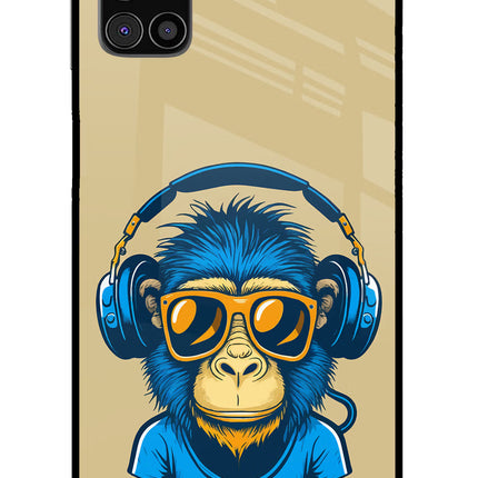 Monkey Headphone Samsung M31s Glass Case Back Cover by Casekaro