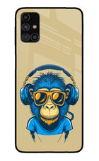 Monkey Headphone Samsung M31s Glass Case Back Cover by Casekaro
