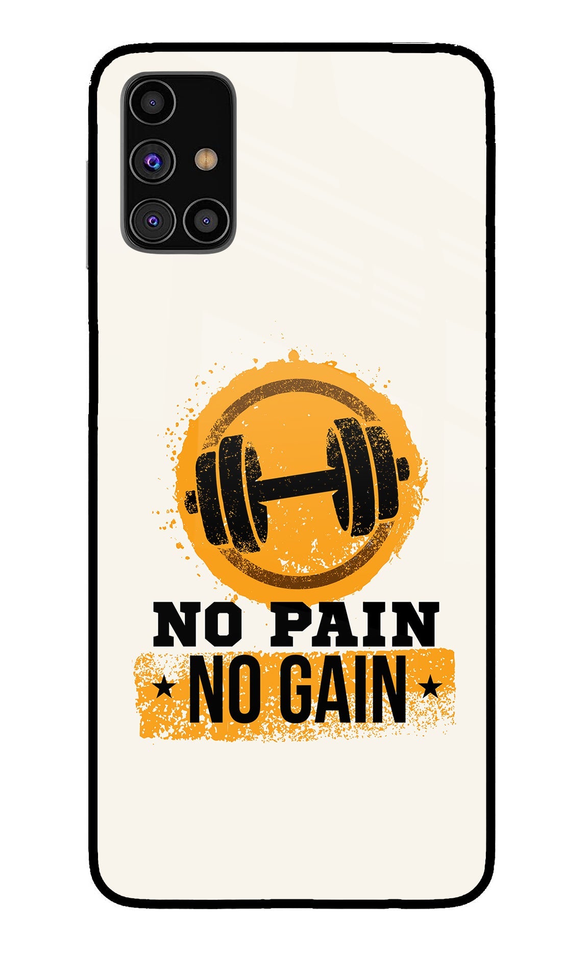 No Pain No Gain Samsung M31s Glass Case