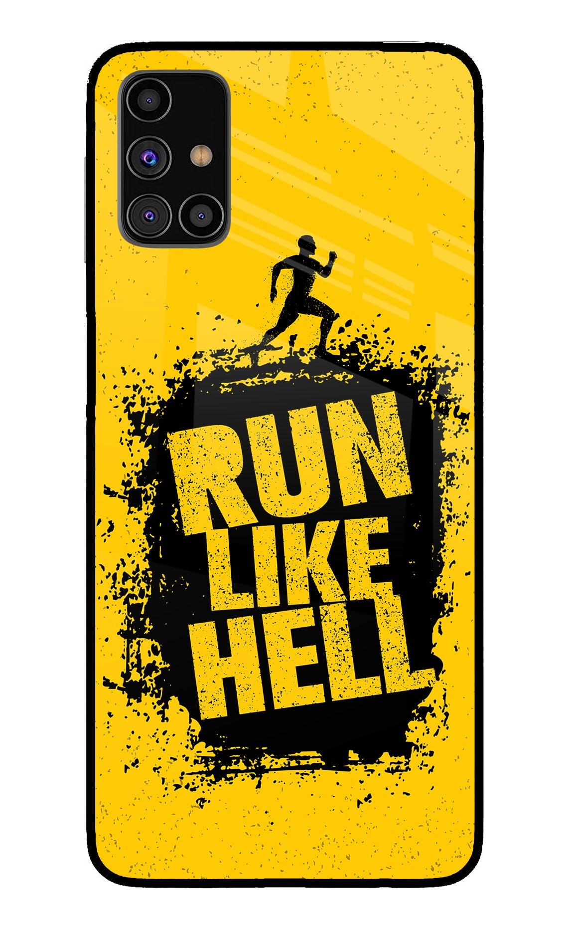 Run Like Hell Samsung M31s Glass Case