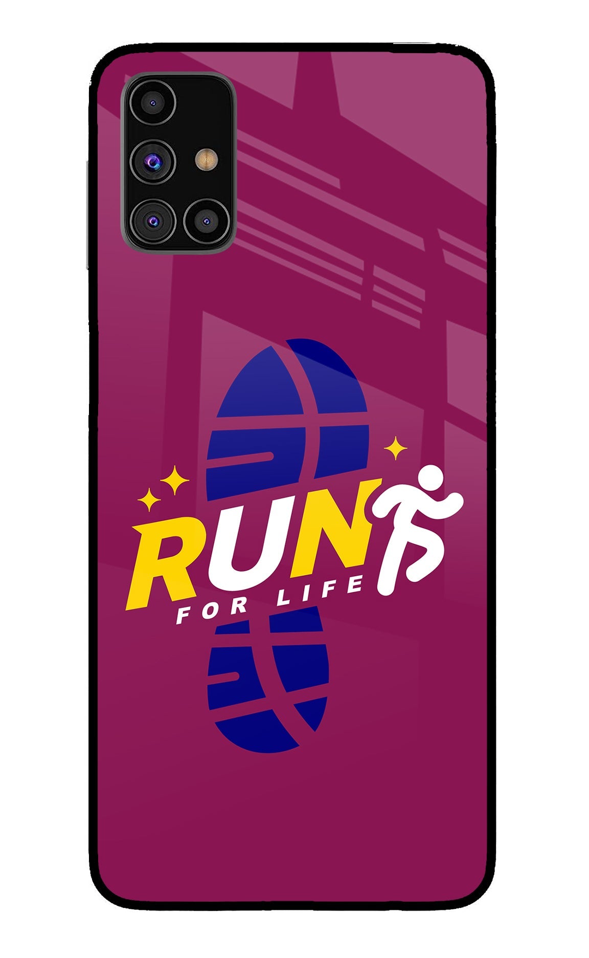 Run for Life Samsung M31s Glass Case