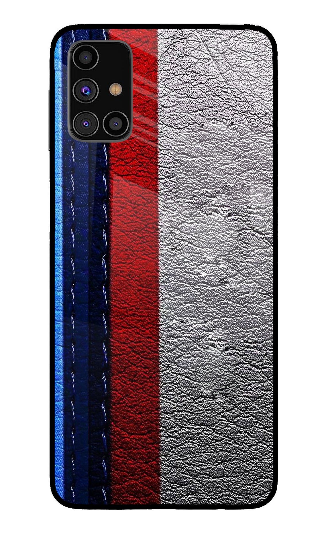 BMW Stripes Samsung M31s Glass Case