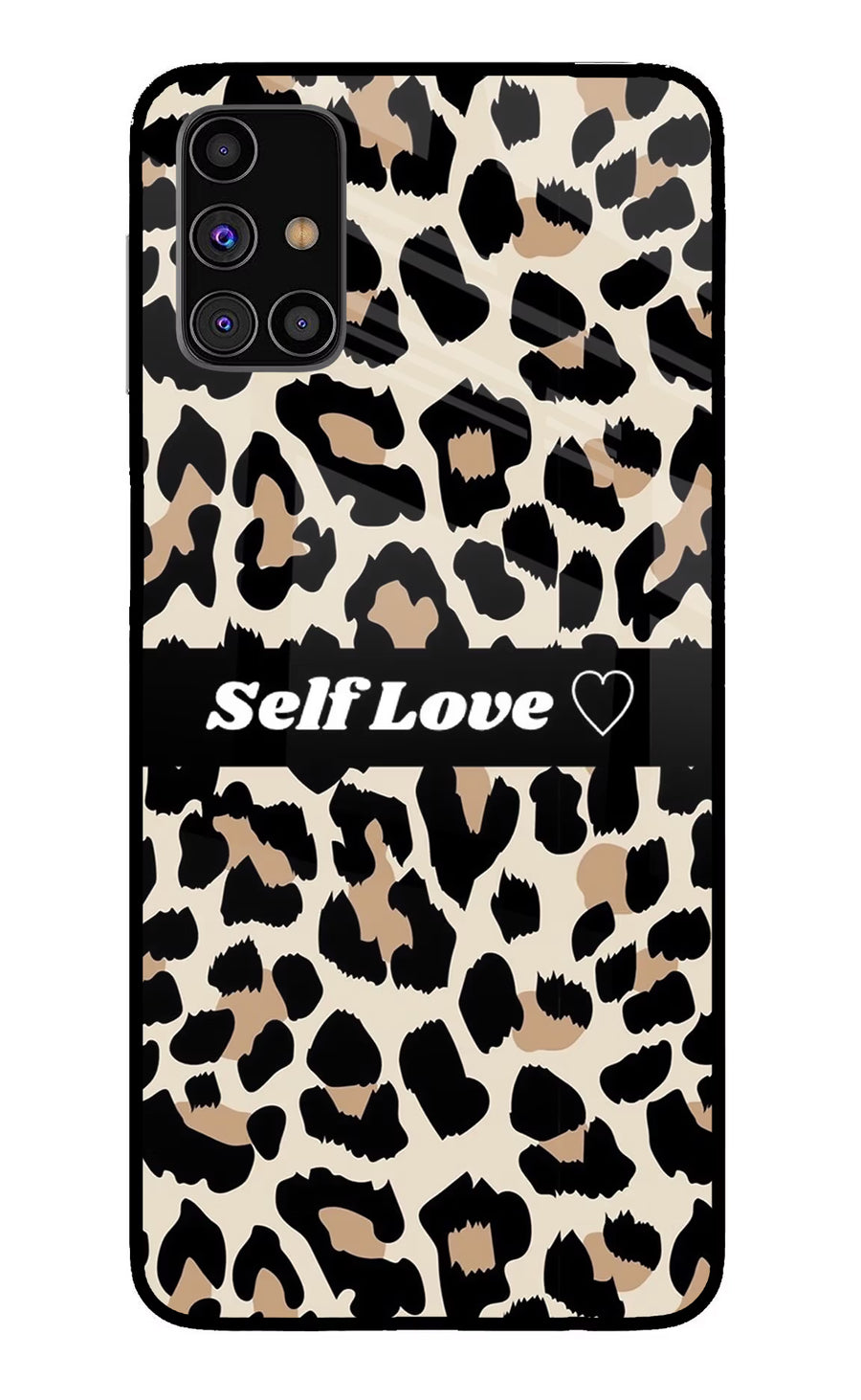 Leopard Print Self Love Samsung M31s Back Cover, Glass case