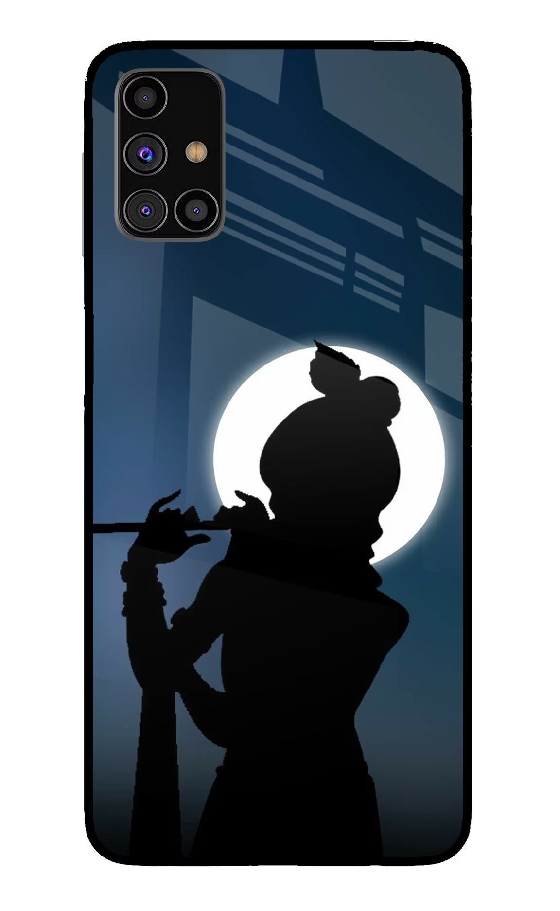 Shri Krishna Silhouette Samsung M31s Glass Case Back Cover by Casekaro