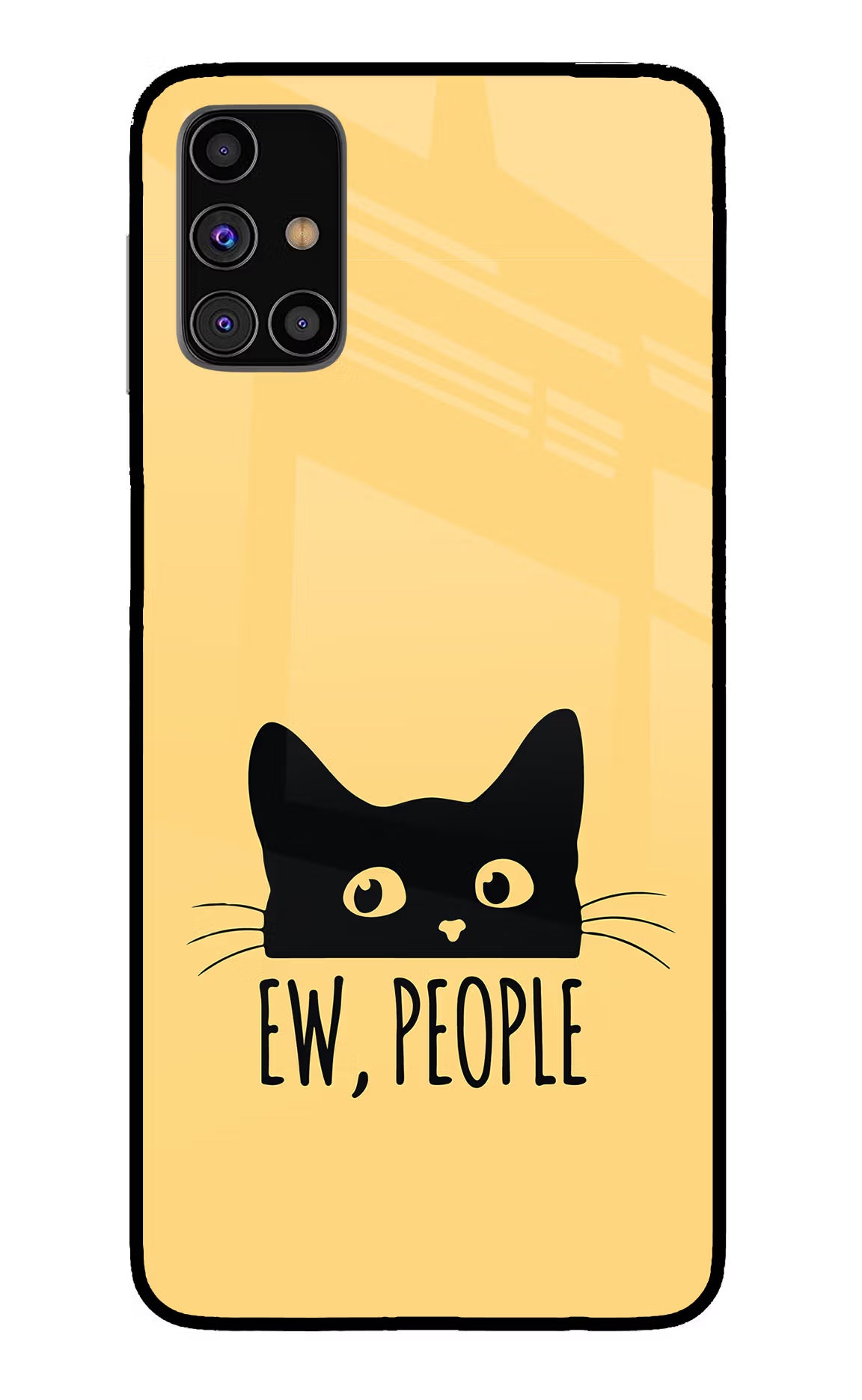 Ew People Catitude Samsung M31s Glass Case Back Cover by Casekaro
