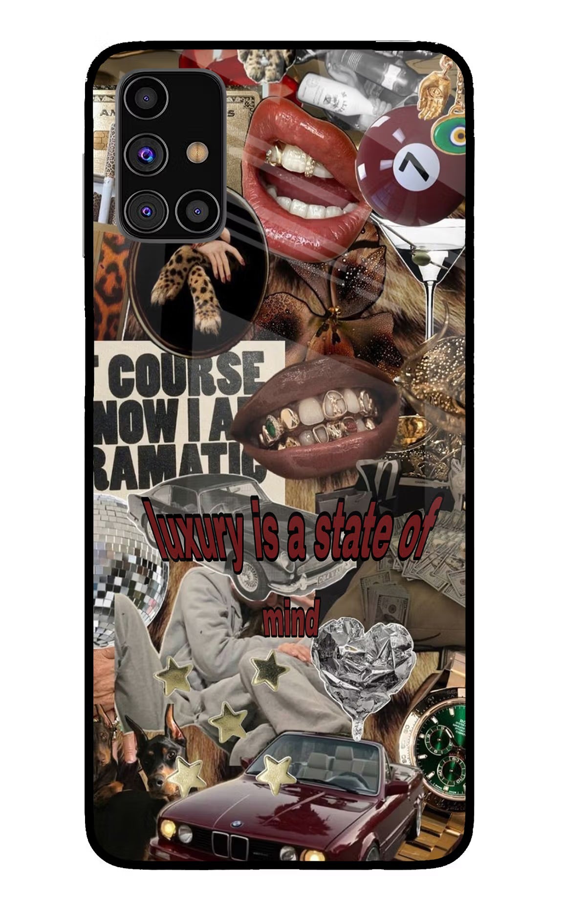 Luxury Samsung M31s Glass Case Back Cover by Casekaro