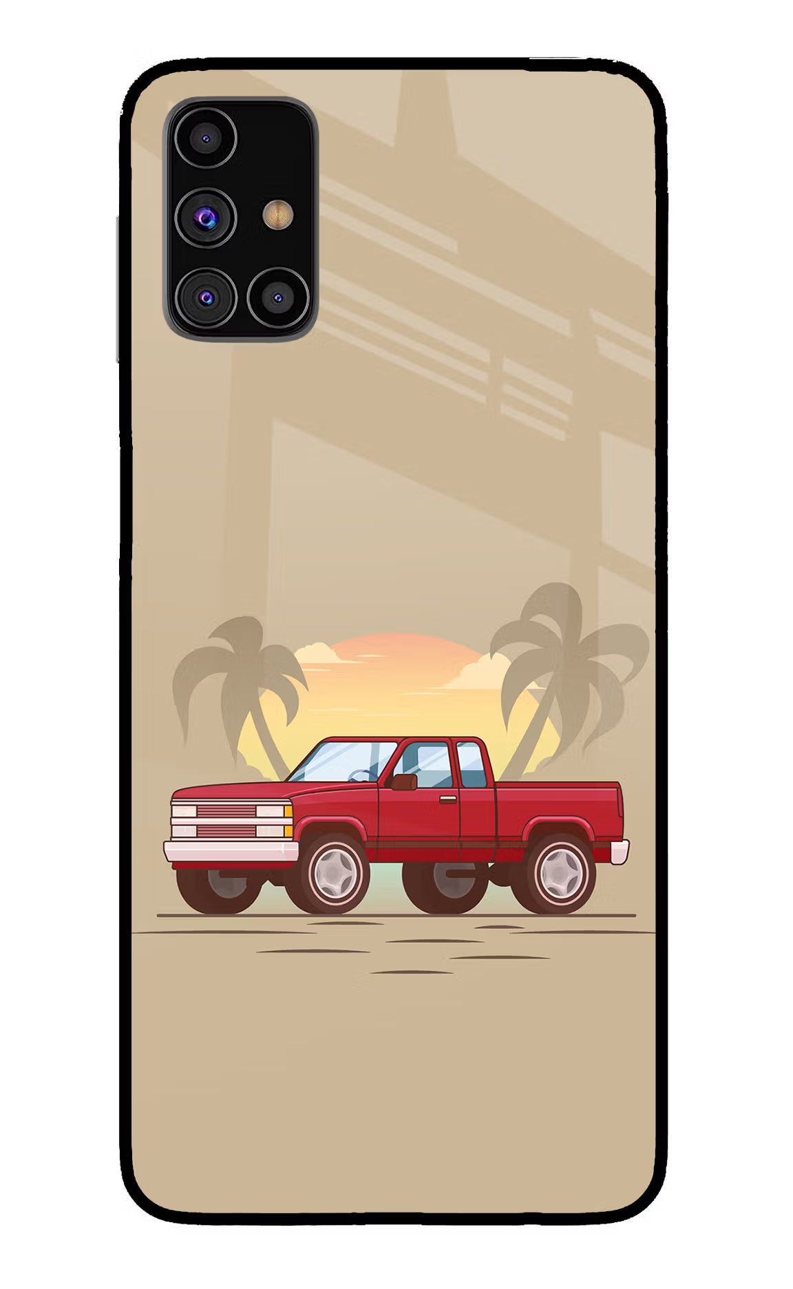 Desert Classic Drive Samsung M31s Glass Case Back Cover by Casekaro