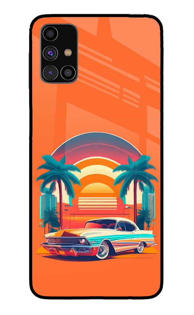 Palm Drive 80s Samsung M31s Glass Case