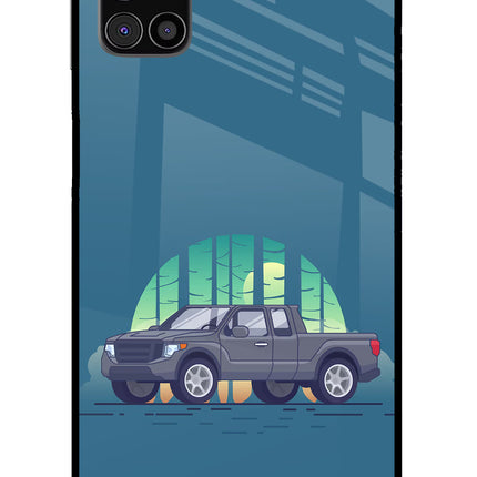 Retro Garage Vibe Samsung M31s Glass Case Back Cover by Casekaro