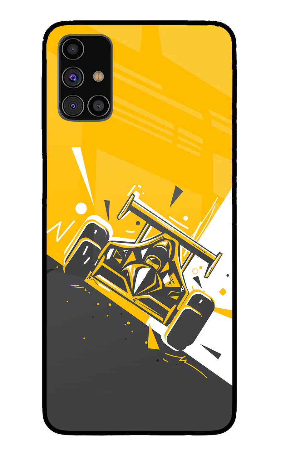 Track King Samsung M31s Back Cover, Glass case