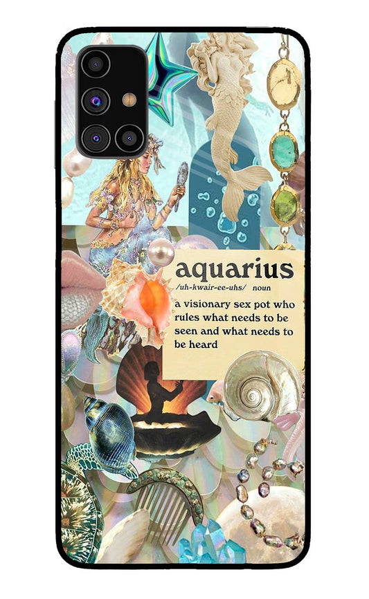 Aquarius Zodiac Samsung M31s Glass Case
