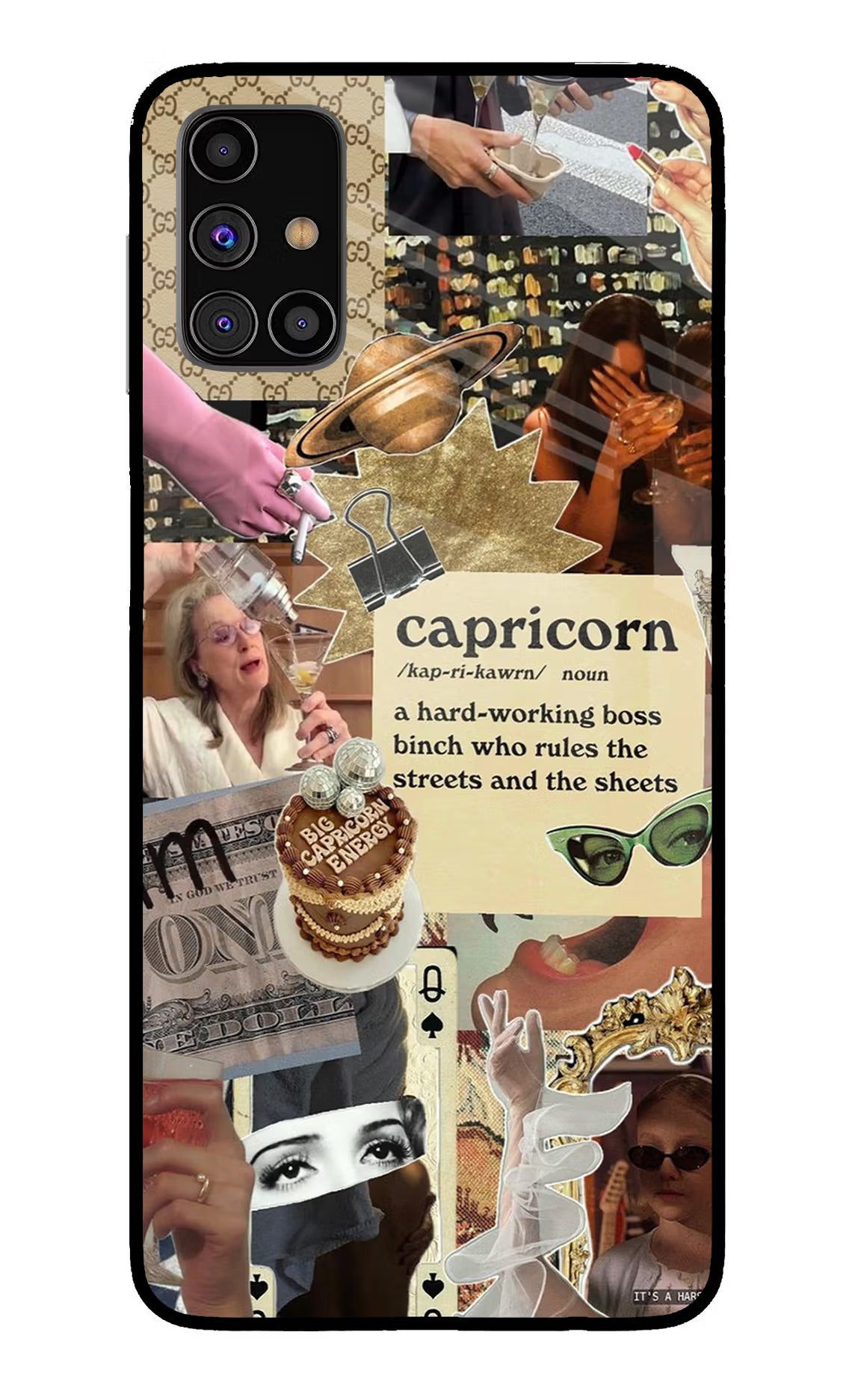 Capricorn Zodiac Samsung M31s Glass Case Back Cover by Casekaro